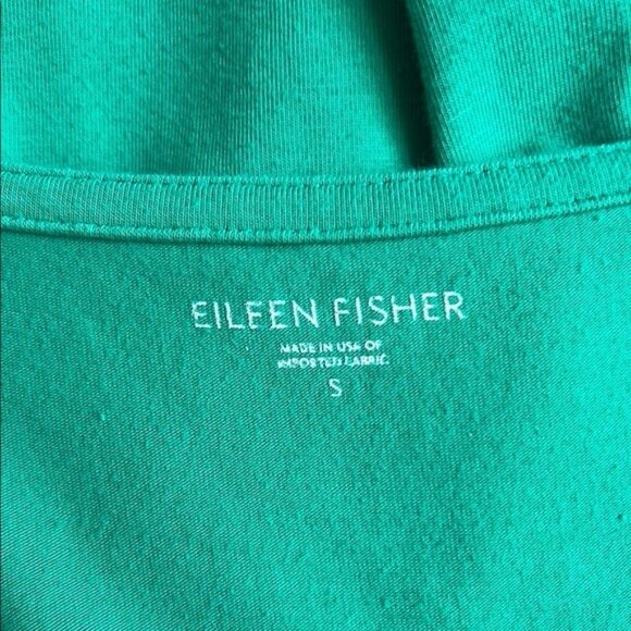 Eileen Fisher V Neck Knee Length Sleeveless Dress in Green Size S - Picture 5 of 7